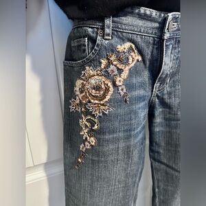Embroidered Blue Jeans